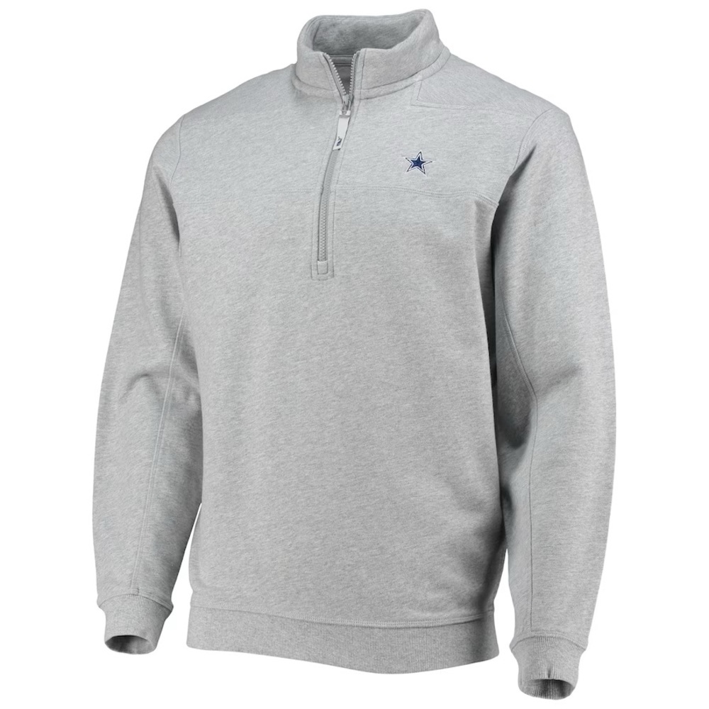 Dallas Cowboys Vineyard Vines Shep Shirt Quarter-Zip Sweatshirt - Heather Gray